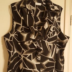 New York & Co Black and White Blouse
